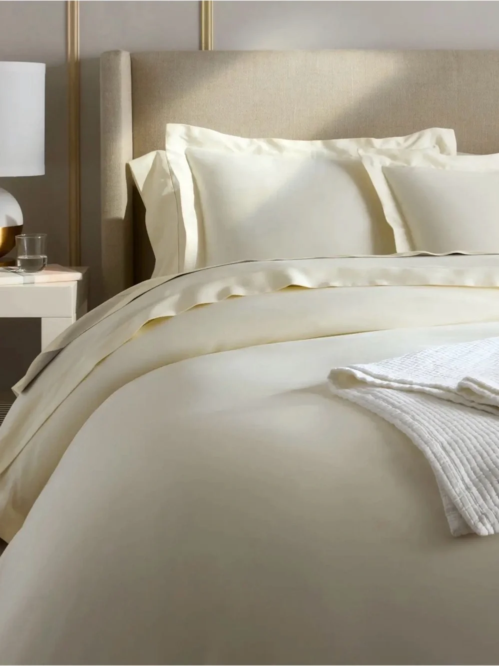 NWOT Quince Full/Queen Giza Organic Cotton Duvet Cover Set w 2 Shams- Ivory
